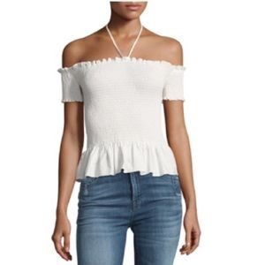 NWOT Rebecca Taylor White Off the Shoulder Top